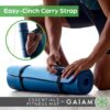 Gaiam Essentials Tapete de yoga grueso para acondicionamiento físico y ejercicio, con correa de transporte fácil de ajustar, 72 pulgadas de largo x 24 pulgadas de ancho x 2/5 pulgadas de grosor