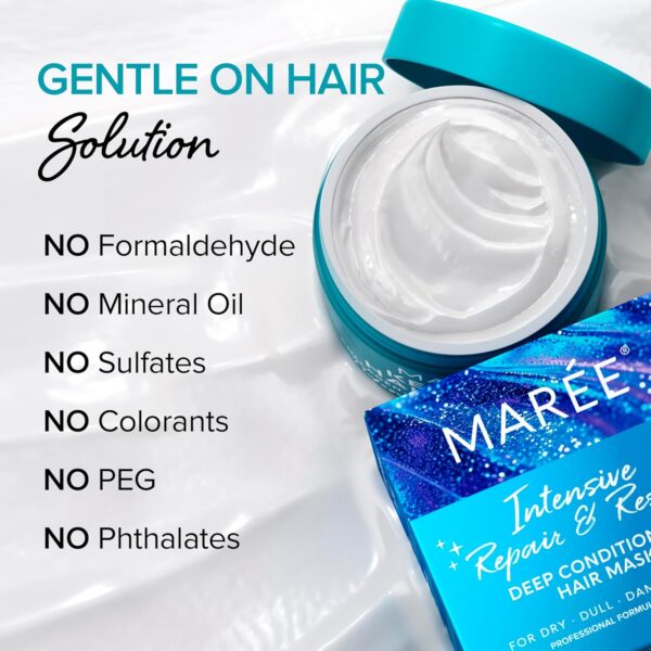 MAREE - Mascarilla capilar para cabello dañado, acondicionador de tratamiento capilar con queratina, mascarilla acondicionadora muy profunda para crecimiento, hidratación y reparación del cabello