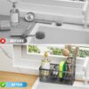 Cisily Organizador para fregadero de cocina con soporte alto para cepillos, soporte de esponja para fregadero, 304 inoxidable inoxidable, dispensador de jabón para encimera de cocina, decoración de