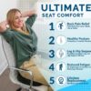 ComfiLife Cojín de asiento de gel + espuma viscoelástica de alta calidad, cojín para silla de oficina, cojín de asiento de automóvil, cojines de silla para aliviar el dolor de espalda y ciática,