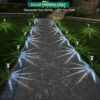Luces solares para exteriores, paquete de 15 luces solares impermeables de acero inoxidable para camino, jardín, patio, camino, entrada, césped, patio, decoración exterior, color blanco frío