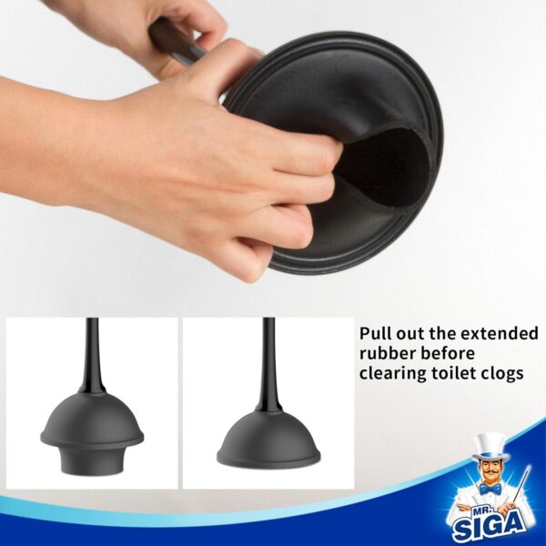 MR.SIGA Combo de émbolo de inodoro y cepillo para limpieza de baño, negro, 2 juegos