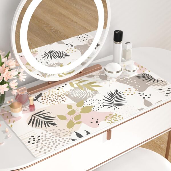 QIYI Alfombrilla de mouse grande con patrón exótico para escritorio, decoración de oficina para mujeres y niñas, accesorios de escritorio, alfombrilla de mouse impermeable de piel sintética, tapete de