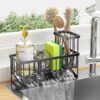 Cisily Organizador para fregadero de cocina con soporte alto para cepillos, soporte de esponja para fregadero, 304 inoxidable inoxidable, dispensador de jabón para encimera de cocina, decoración de