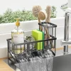 Cisily Organizador para fregadero de cocina con soporte alto para cepillos, soporte de esponja para fregadero, 304 inoxidable inoxidable, dispensador de jabón para encimera de cocina, decoración de