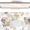 QIYI Alfombrilla de mouse grande con patrón exótico para escritorio, decoración de oficina para mujeres y niñas, accesorios de escritorio, alfombrilla de mouse impermeable de piel sintética, tapete de