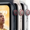 Apple Reloj inteligente SE (2.ª generación) [GPS de 1.575 in] con caja de aluminio Starlight y correa deportiva Starlight - S/M. Monitor de fitness y sueño, detección de choques, monitor de frecuencia