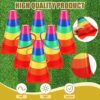 Leitee Juego de 6 juegos de lanzamiento de anillos de maíz de caramelo, conos de plástico, juego de lanzamiento de anillo, mini juego de lanzamiento de conos de tráfico para entrenamiento deportivo,