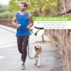 Correa de perro Tuff Mutt con manos libres para correr, caminar, hacer senderismo. Correa elástica duradera de doble asa de 4 pies de largo con costuras reflectantes, cinturón ajustable que se adapta a una cintura de 42 pulgadas.