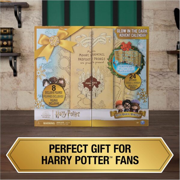 Wizarding World Harry Potter, calendario de Adviento de micro momentos mágicos que brillan en la oscuridad 2024, 24 juguetes sorpresa, calendario de cuenta regresiva de Navidad para mayores de 6 años