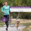 Correa de perro Tuff Mutt con manos libres para correr, caminar, hacer senderismo. Correa elástica duradera de doble asa de 4 pies de largo con costuras reflectantes, cinturón ajustable que se adapta a una cintura de 42 pulgadas.