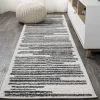 JONATHAN Y MOH207A-28 Khalil - Alfombra moderna a rayas bereberes para interiores, estilo granja, bohemio, minimalista, a rayas, fácil de limpiar, para dormitorio, cocina, sala de estar, no se