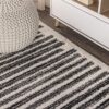 JONATHAN Y MOH207A-28 Khalil - Alfombra moderna a rayas bereberes para interiores, estilo granja, bohemio, minimalista, a rayas, fácil de limpiar, para dormitorio, cocina, sala de estar, no se