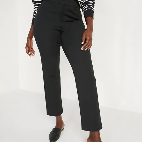 Pantalones Pixie Pierna Recta Cintura Alta Azul Marino Antiguo Talla 2R - Negros - Nuevos sin Etiquetas-