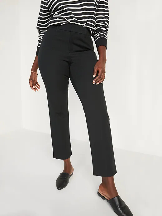 Pantalones Pixie Pierna Recta Cintura Alta Azul Marino Antiguo Talla 2R – Negros – Nuevos sin Etiquetas-