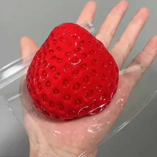 Strawberry Taba Squishy Fidget Toy - Slow Rebound Stress Relief Toy for Kids, Adults, Office & Party Favors - Squeeze Gift