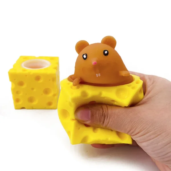 Se246de65201d4a08b75461f850f69a09D.webp Stress-relieving Pet Cheese Mouse Cheese Pinch Fun Stress Ball Vent Squirrel Cup Prank Toy Fidget Toys